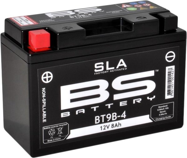 Batterie BS BT9B-4 sans entretien activée usine Triumph Bonneville /Thruxton /Scrambler jusqu'à 2015